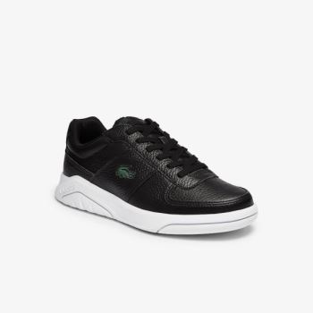 Lacoste Men’s Game Advance Tumbled Leather Sneakers - Tenisky Pánské Černé / Bílé | CZ-niuFCi